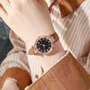Quarz-Armbanduhr für Damen Leuchtend Kompakt Elegante Arabische Ziffern Uhr Einfache Nachtablesung Strasssteine Uhr für Studenten Büro Party Geschenke