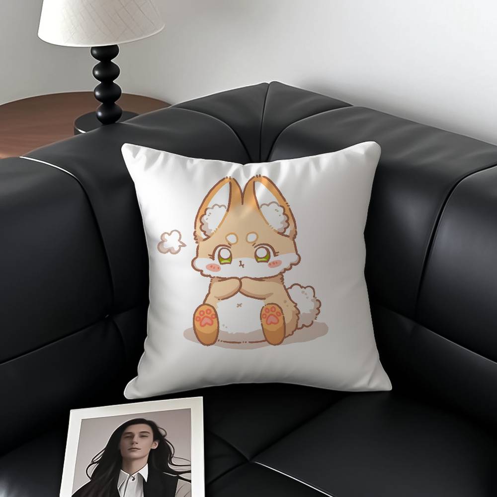 Cute Cure Animal Angry Pillow Case Anti-dustmite Pillowcase Invisible zipper silky short plush Sofa cushion cover