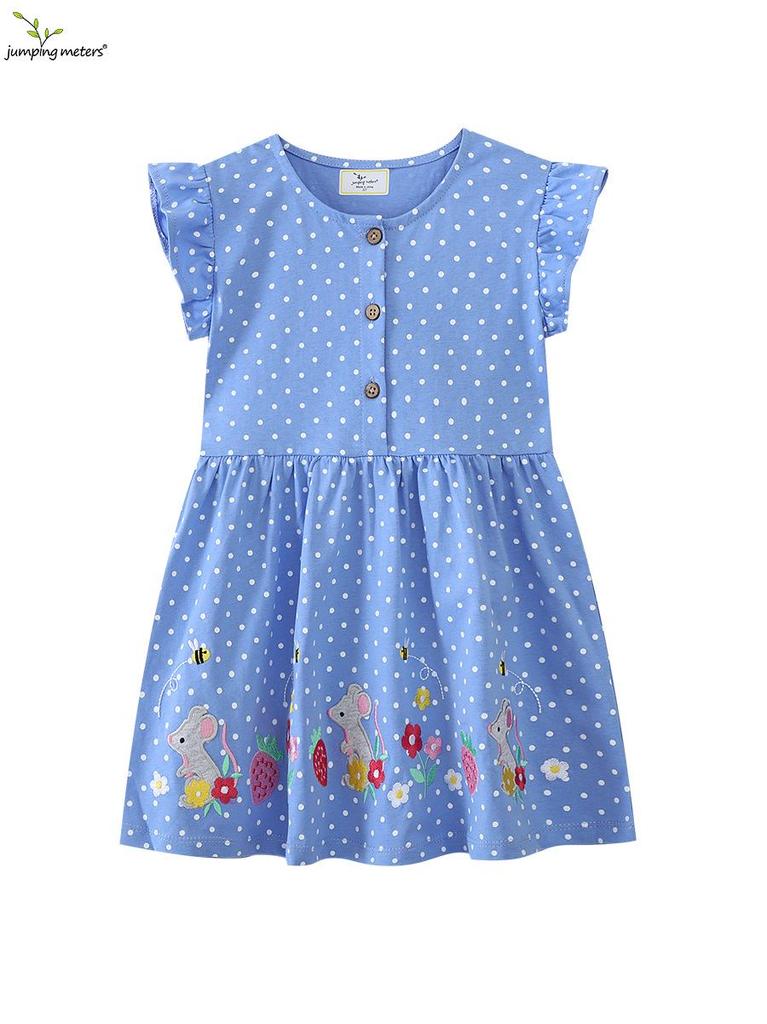 Jump Children's Wear: 2026 New Summer Girls' Embroidered Princess Dresses - Short-Sleeve, Open-Chest Design