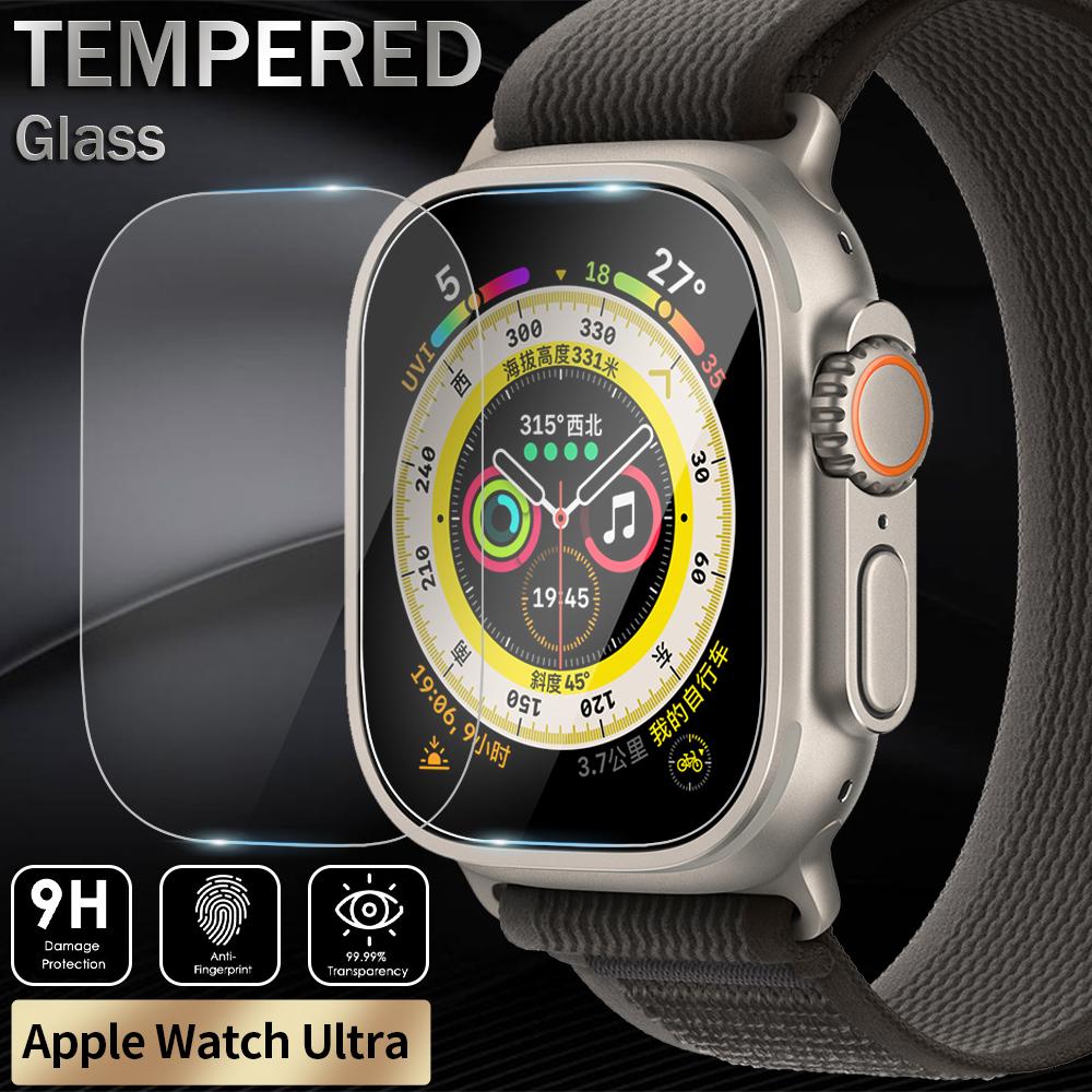 1/5 Stück Displayschutz für Apple Watch Ultra 49mm Gehärtetes Glas Klar HD Kratzfest Vollschutzfolie für iWatch Ultra 49