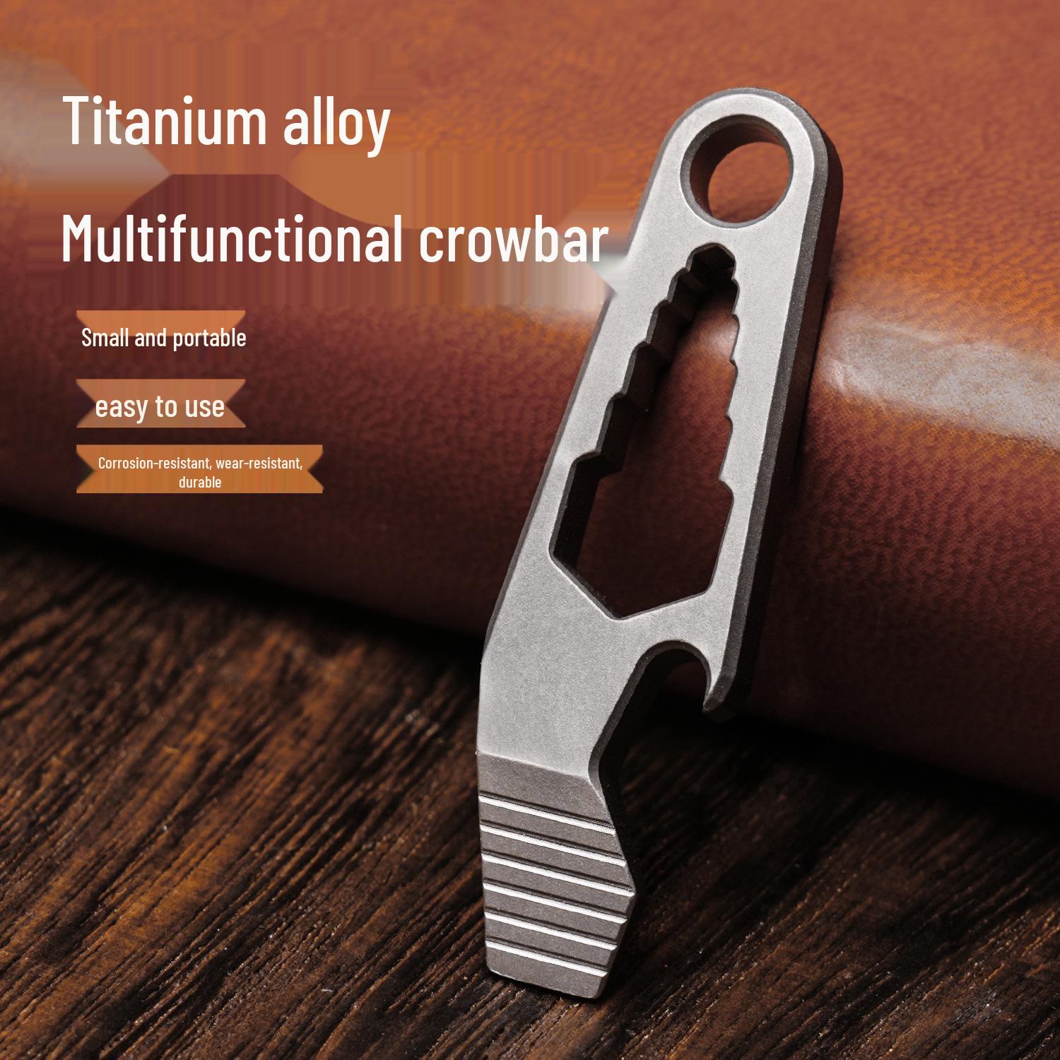 

Титановый сплав EDC Ломик и Открывалка для бутылок Брелок-подвеска 10cm