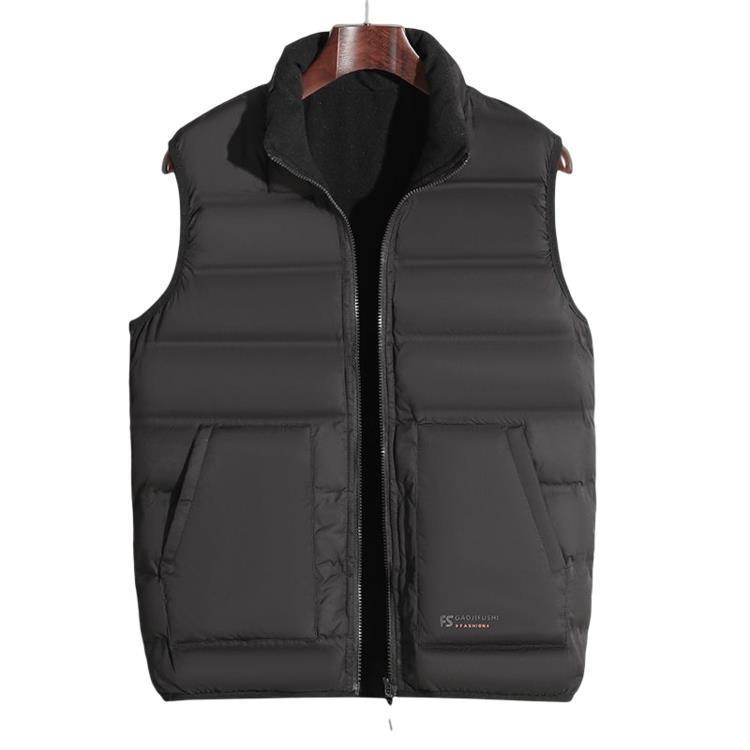 Men s Stand Collar Loose Fit Autumn Vest (Ages 40-60) Large чёрный