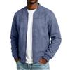 Men's Color Casual Stand Collar Zipper Jacket Plus Size Mid-Length Long Sleeve Outerwear