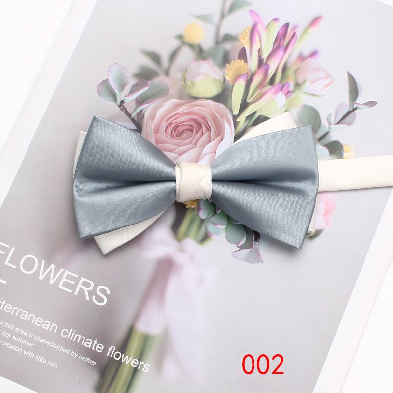 Solid Color Matching Double-Layer Bow Tie Men'S Business British Style Suit Accessories Wedding Bow Tie
