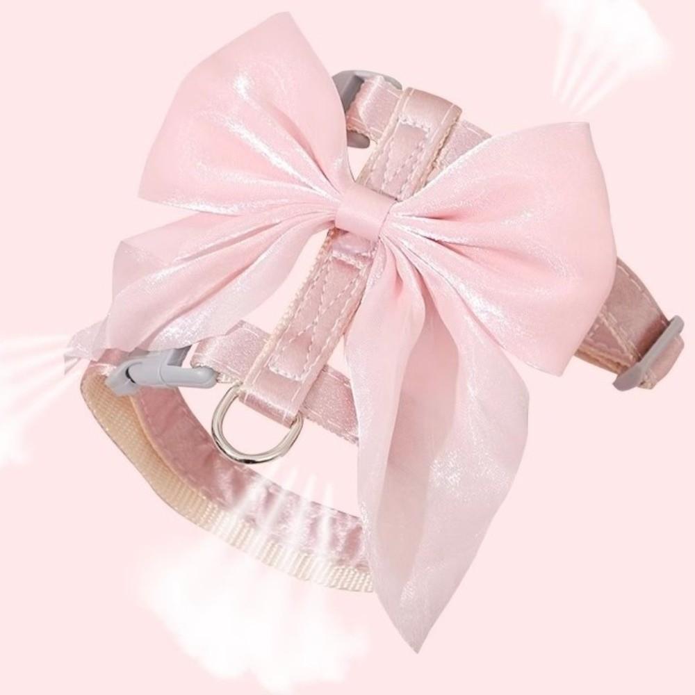 Escape-Proof Dog Chest Strap Cute Bow Dog Vest Harness Pet Walking Rope Outdoor Walking