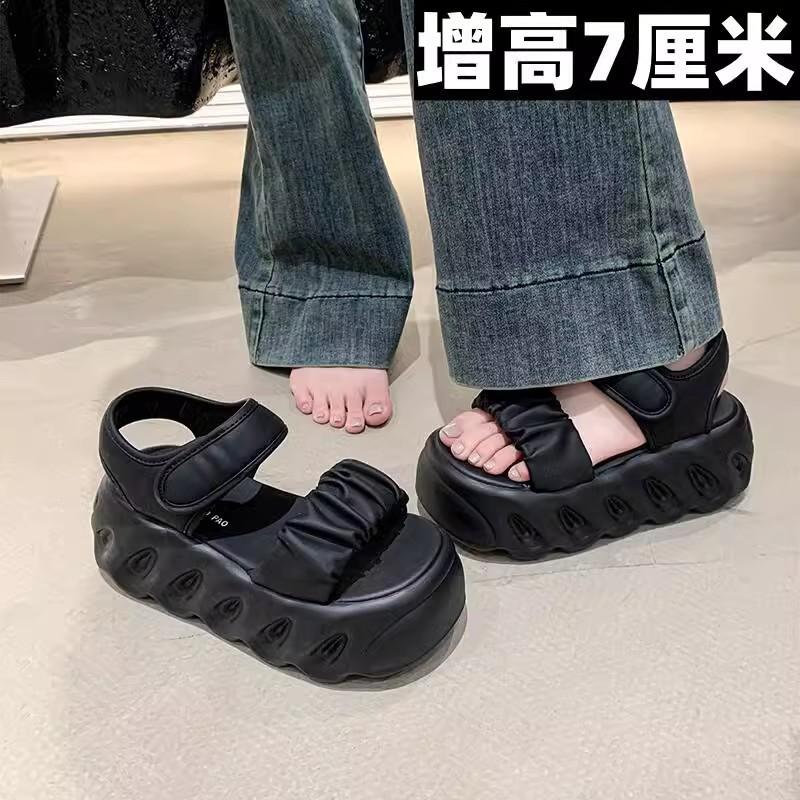 Muffin platform sandals women wear fashion and high sense versatile Roman beach shoes are not tired