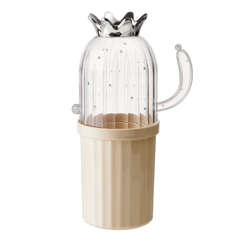 Cylindrical Cosmetic Storage CylinderTransparent Covered Dust-proof Storage Bucket Plastic Storage Set