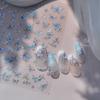 1 Piece 5D Retro Colorful Hand-painted Butterfly Nail Stickers Shell Light Butterfly Rhinestone Soft Relief Nail Art Stickers