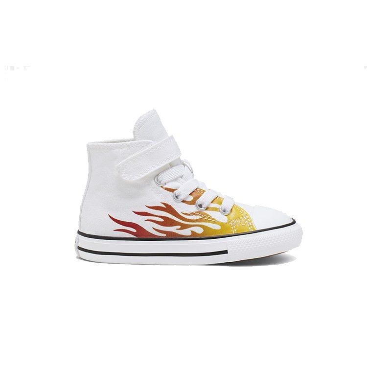 Converse Chuck Taylor All Star Archive Flames High Top Casual Canvas Shoes White Infant And Toddler 766198C