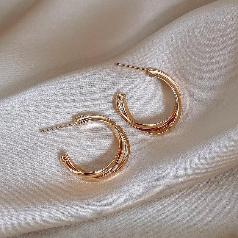 Metal Cross Temperament Earrings Women s Simple Metal Wind Earrings Temperament Earrings