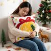 Unfilled Cushion Cover Snowman/Elk Pattern Throw Pillow Cover Christmas Pillowcase Living Room