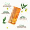 Nat Habit Kacchi Neem Wooden Shampoo Comb, Wide Tooth Hair Detangler For Long And Thick Hair, Herb Soaked And Oil Infused