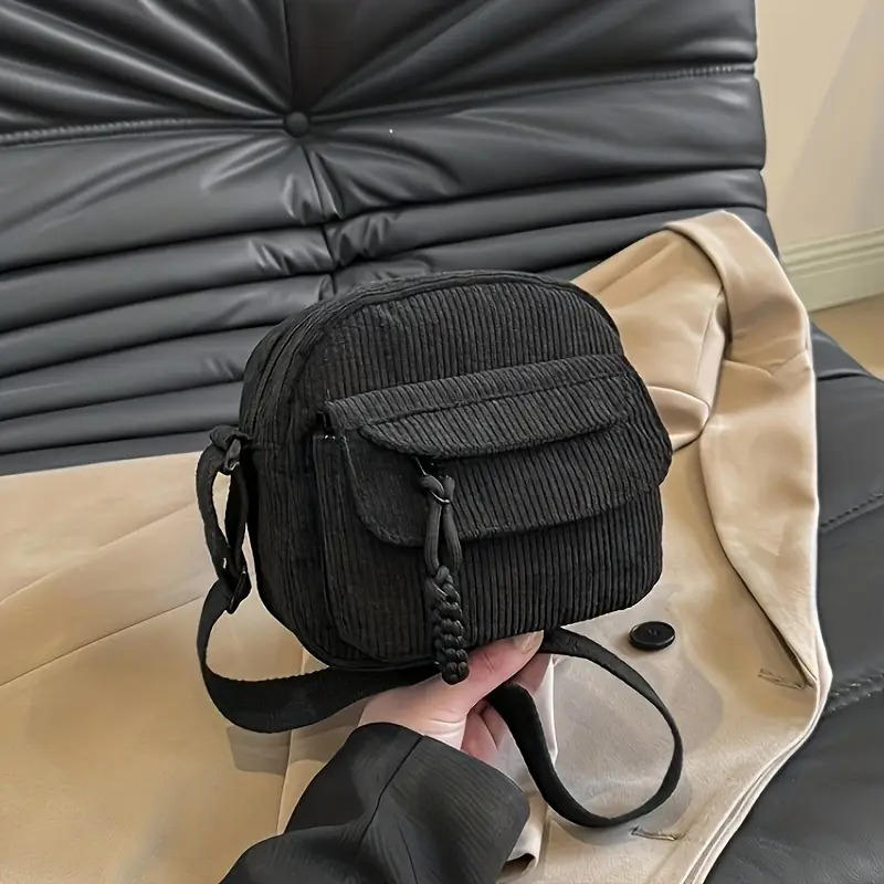 1PC Corduroy Women's Small Shoulder Bag Teenager Girl Crossbody Bag Student Street Korean Harajuku Messenger Bags