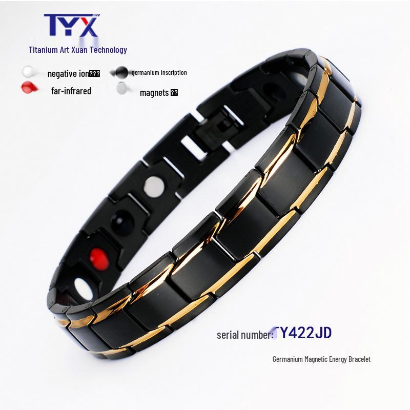 Men’s Titanium Stainless Steel Magnetic Bangle Bracelet, Couple Style, In Stock.