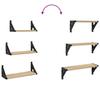 3 Piece Wall Shelf Set Sonoma Oak Particleboard