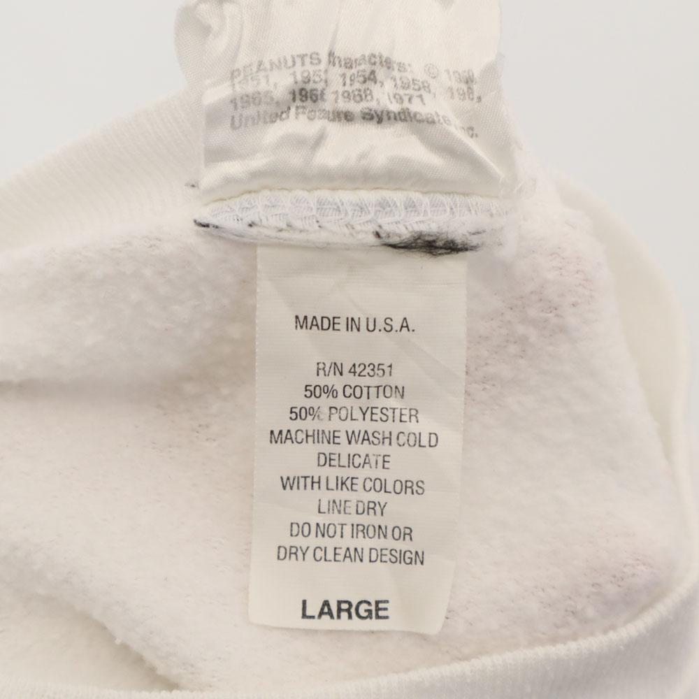 PEANUTS 90s Made in USA Old SnoopyPattern Long sleeve sweat trainer Men's Used