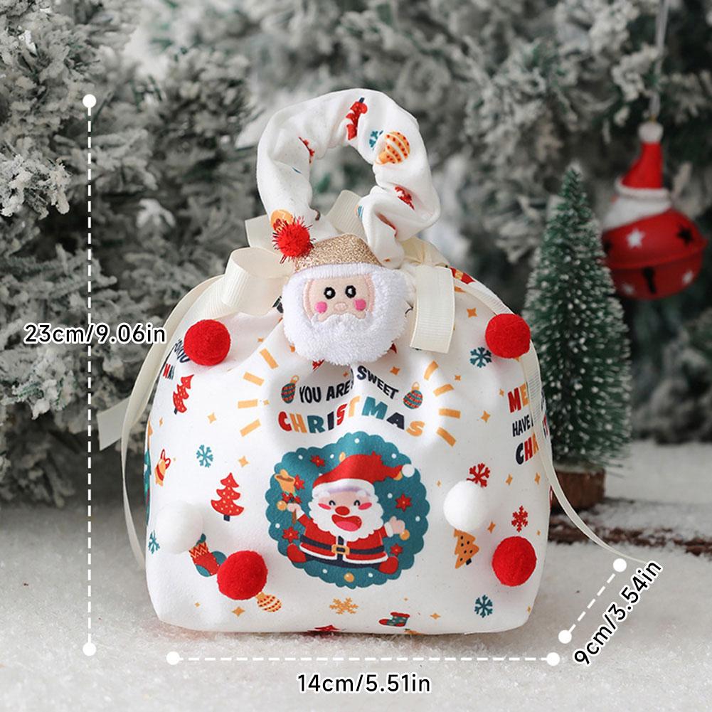 Merry Christmas Gift Bag Canvas Handbag Knitted Storage Bag Christmas Eve Apple Candy Bag Santa Claus DIY Decorations Xmas Gifts