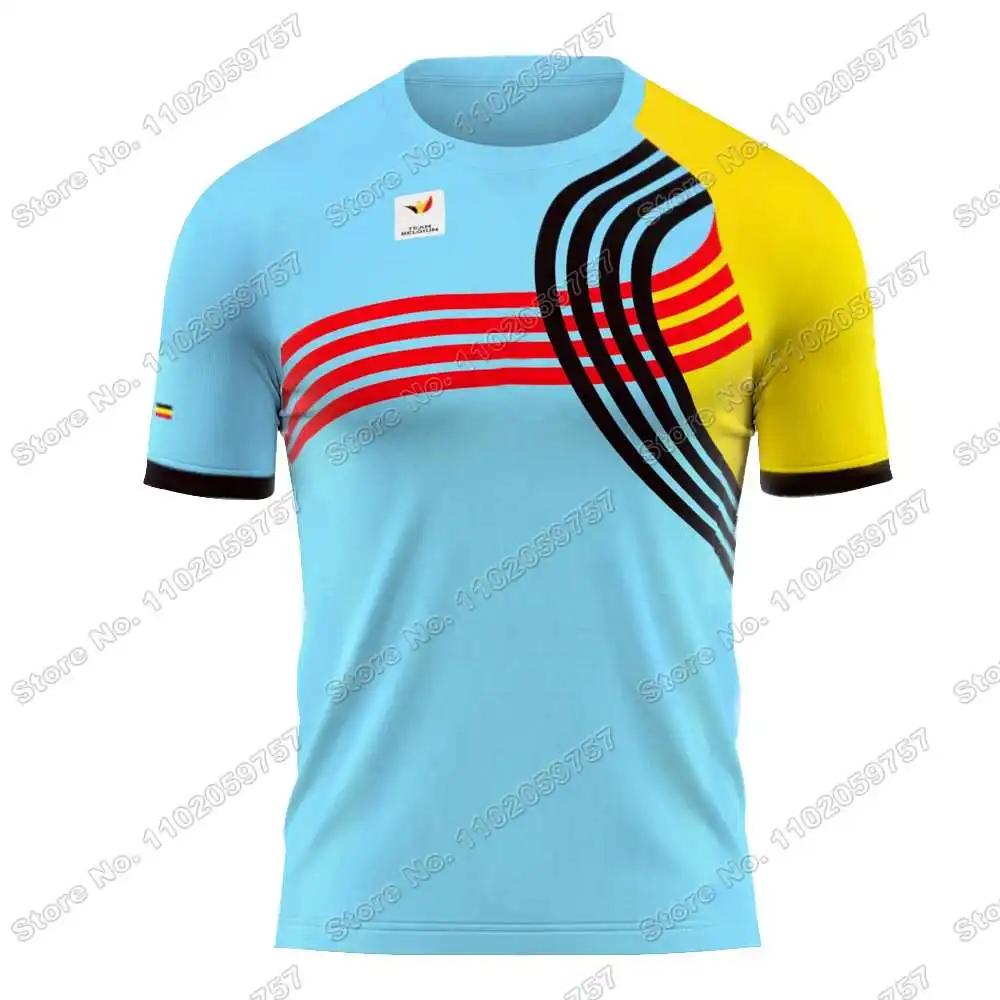 Belgium Team T Shirt Belgian MTB Cycling Jersey GYM Outdoor Tech Shirts Training Tops Fitness Jersey Running Clothing