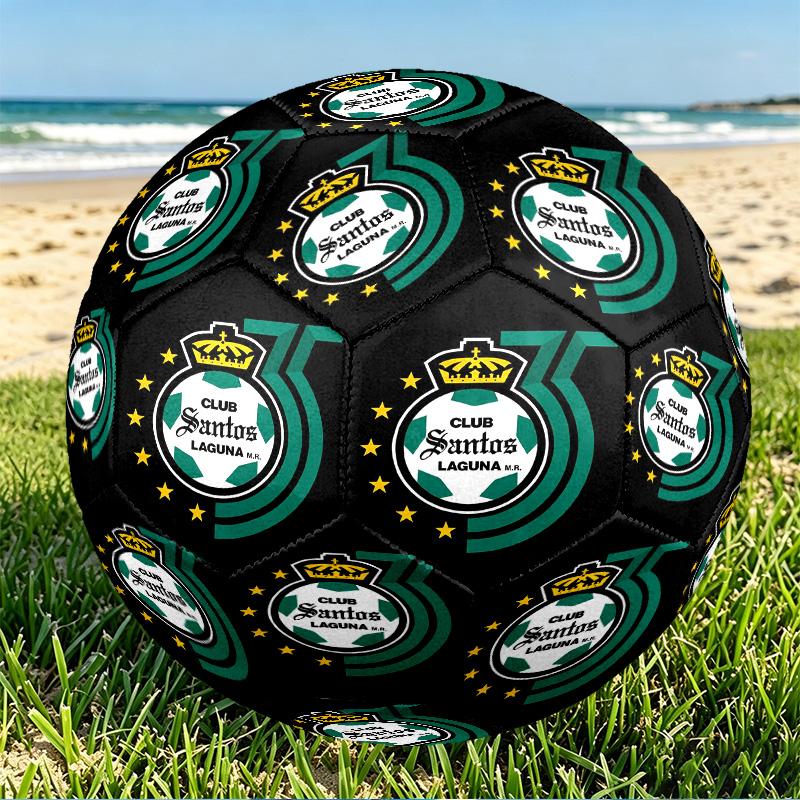Club Santos Laguna Print Size 5 Soccer Ball, PU Wear Resistant Football for Match Training and Daily Practice, Birthday Gift for Soccer Fans