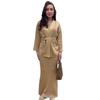 2024 Autumn Women's Lace-Up Knitwear & Slim-Fit Skirt Set