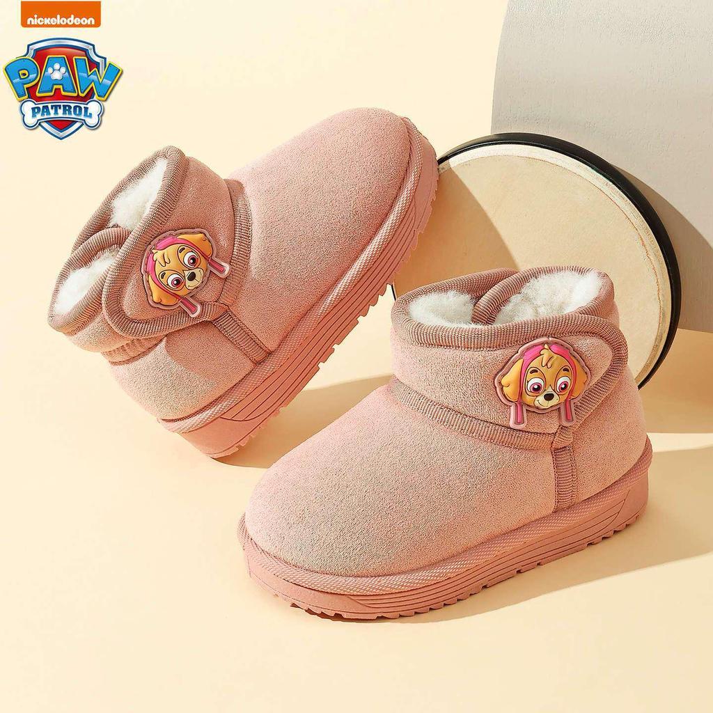 Paw Patrol Kids' Winter Velvet Cotton Shoes, Non-slip Soft Sole, Warm Boots for Boys.