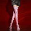 Solid Color Smooth Fabric Hold Up Sexy Stockings Lace And Oil Glossy Soft Satin Knee High Shaping Hosiery Party Dance Long Socks