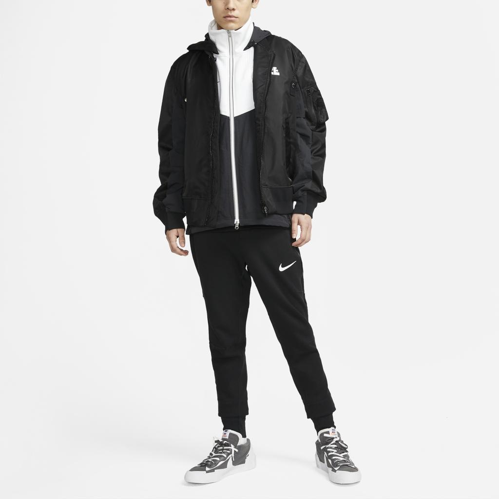 Nike x sacai Double Layer Contrasting Hooded Jacket Asia Sizing 'Black' Men's CZ4697-010