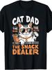 Cat Dad The Man The Myth The Snack Dealer T-Shirt 2 Retro Casual Short-Sleeve T-Shirt with Round Neck And Printed Patter