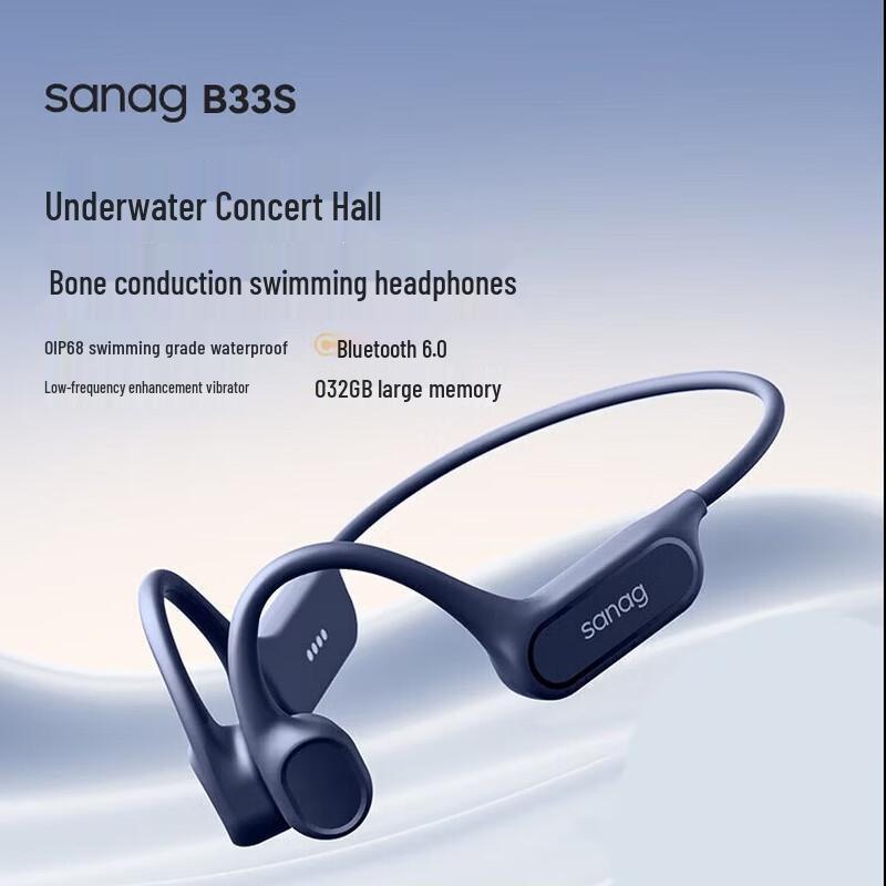 Saina B33S Bone Conduction Swimming Headphones with 32GB Memory