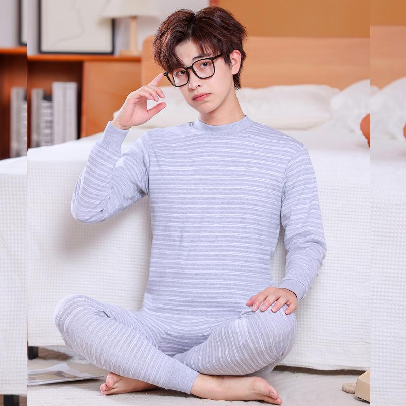 

Мужской подростковый теплый хлопковый комплект нижнего белья: Осенне-зимний трикотаж для мальчиков, среднего и старшего возраста 165 cm