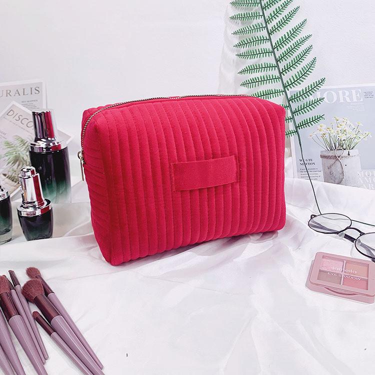 Borsa da Trucco in Velluto Organizer da Viaggio con Cerniera per Donne e Uomini