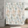 Stylish Printed Shower Curtain Set White Floral Decor for Bathroom High-Quality Fabric Waterproof Easy Installation Kit Included
