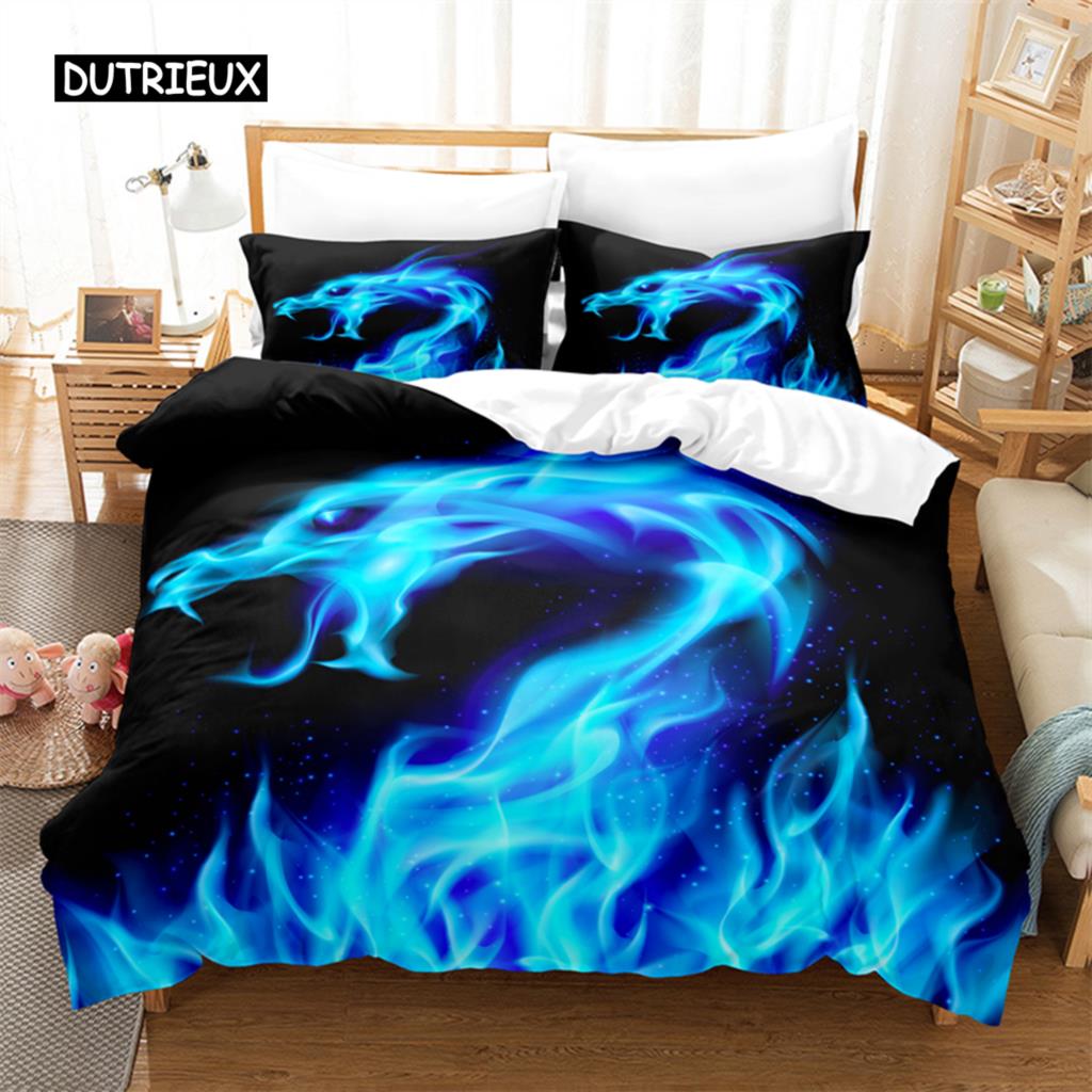 Einhorn-Bettwäscheset, Einhorn-Bettbezug, 3D-Bettwäsche, Digitaldruck, Bettwäsche, Queen-Size-Bettwäscheset, modisches Design