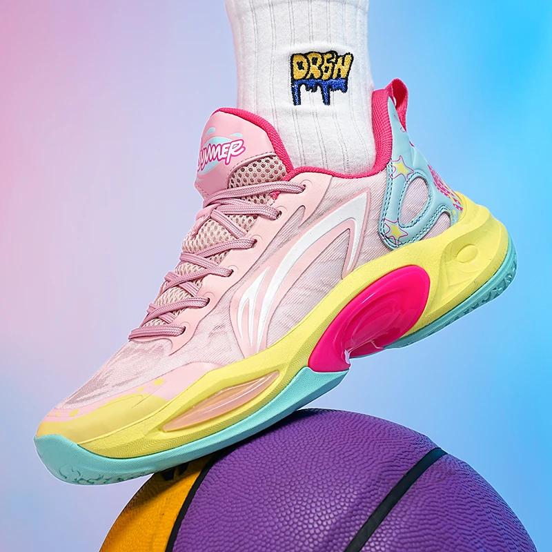 Men's Basketball Shoes Athletic Original Sports Male Student Non-Slip Outdoor Breathable Sneakers Field Training Basket Shoes