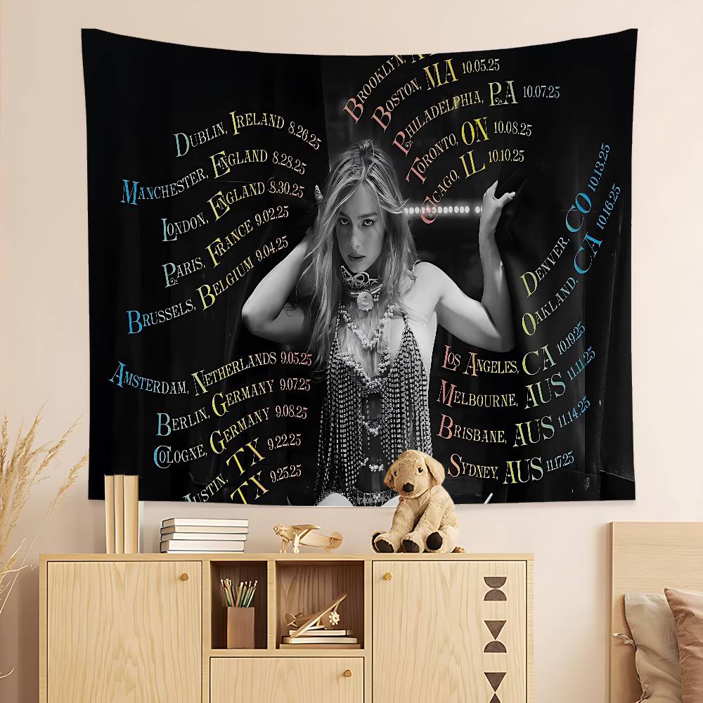 Singer AAddison Rae Printed Large Wall Tapestry Hanging Tarot Hippie Wall Rugs Dorm Art Home Decor
