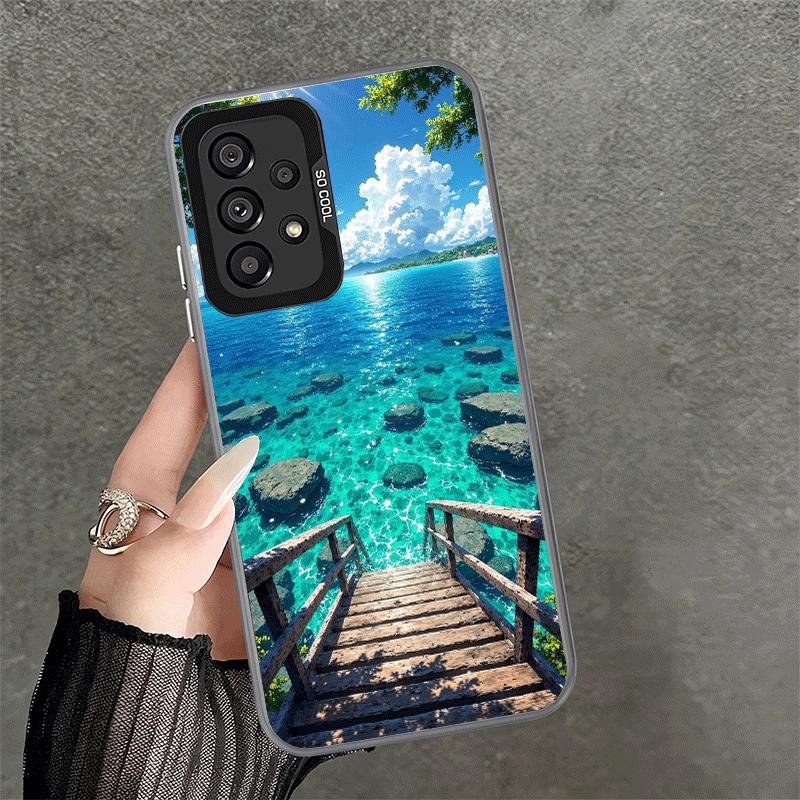 Sommer Strand Meer Palmenbaum Urlaub Stoßfeste Handyhülle für Samsung A17 A16 A15 A14 A37 A57 A36 A56 A26 A35 A55 A25 A34 A54 A2