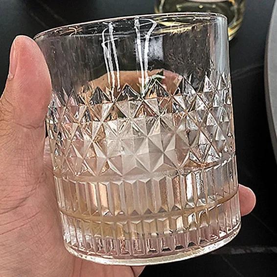 330ml Vintage Cup Transparent Crystal Glass Whiskey Cup Brandy European Style Wine Glasses Cups  Cups Drinking Glass