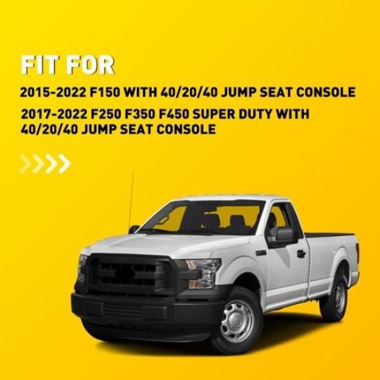 Fit Ford F150 15-22 Super Duty Center Console Lid Leather Armrest Cover Pad 1-5X