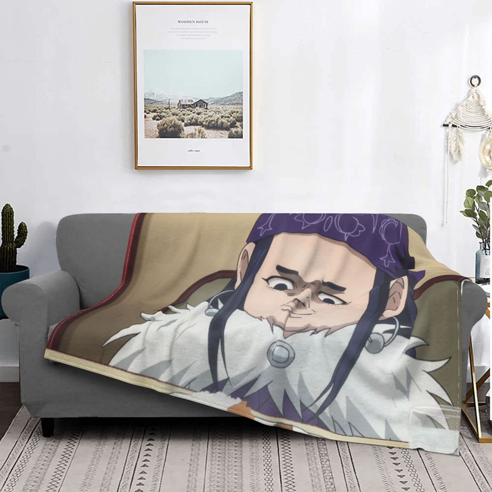

Golden Kamuy Blanket, Fluffy Flannel Blanket, Stylish All-Season Washable Throw Blanket, Warm and Cute, 100*125cm (50 x40 )