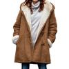 Damen Casual Hoodie Jacke Warmer Wintermantel Straight Tube Pe Langarm mit Kapuze Verdickte Baumwollkleidung