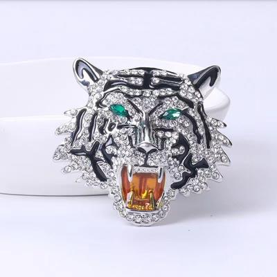 Osobnost Dominantní Tygr řvoucí Brož Móda Kreativní Diamond Animal Pin Oblek Oblečení Kabát Živobytí Připínáček