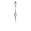 Harry Potter sterling silver Lightning bolt slider charm with crystal Elements