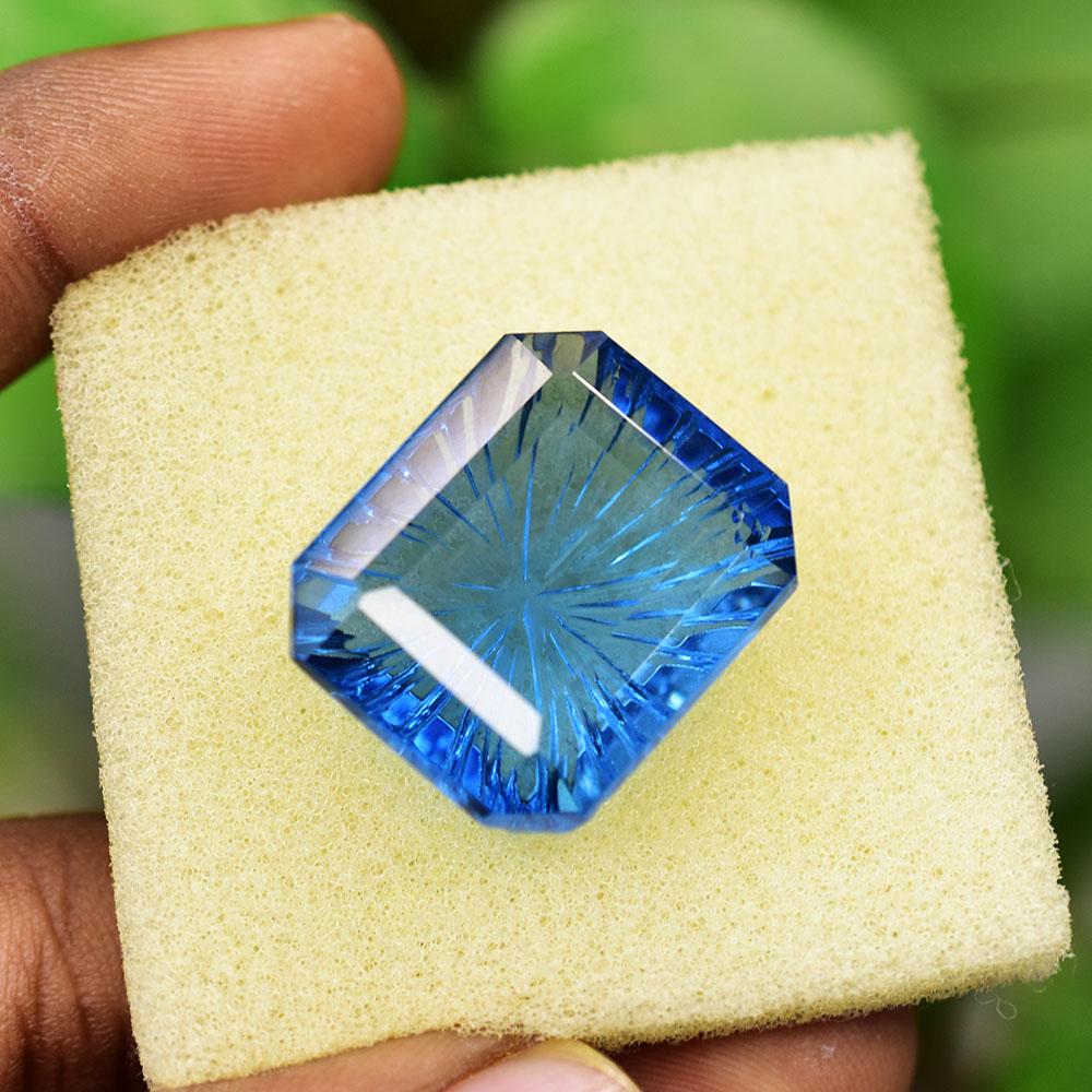 Natural Blue Sapphire Loose Gemstone 41.25 Ct Emerald Cut September Birthstone for Gem Collections