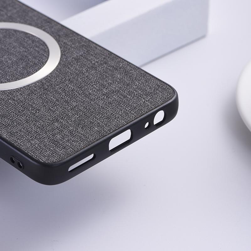 For Motorola Moto G 5G (2024) Magnetic Case Compatible with MagSafe Cloth Texture TPU Phone Cover