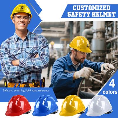 Casque de chantier personnalisé à motif personnalisé Casque de sécurité protecteur anti-choc en fibre de verre en forme de V Casque de chantier épaissi et respirant