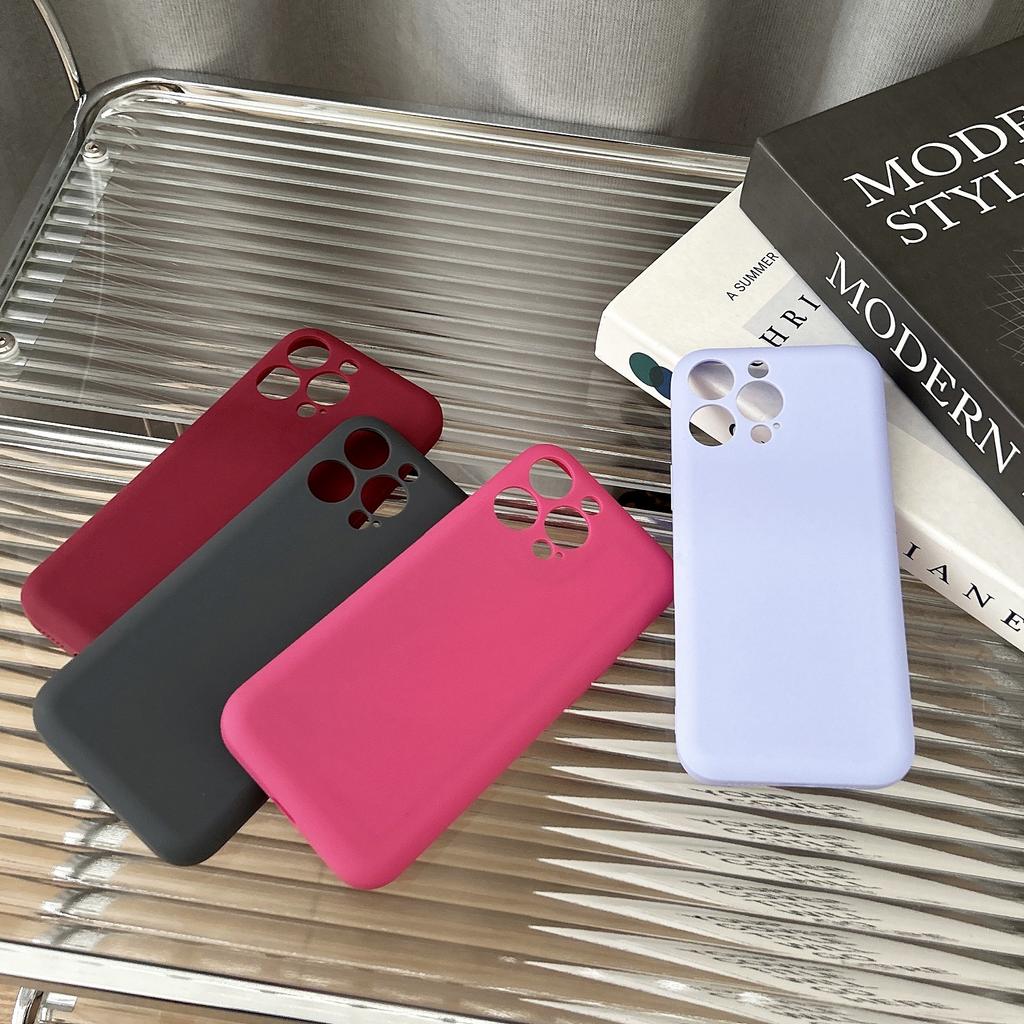 For Apple 16 ProMax Solid Color Phone Case for IPhone 15 All Inclusive Anti Drop 14 in Card Soap Case
