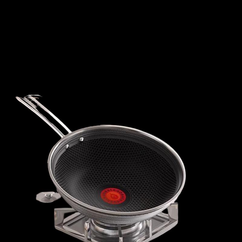 Kangbahe 32cm Double Honeycomb Stainless Steel Wok with Lid