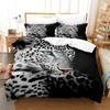 Leopard Bedding Set 3D HD Printed Animal Duvet Cover Pillowcase 2/3pcs Luxury Cover Kids Men Teens Bed Cover Gift