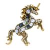 Retro Unicorn Brooch Rhinestones Inlaid Unicorn Lapel Pin Artistic Unicorn Brooch Pin Men Women Outfit Accessory for Clothes Scarves Bags Hats