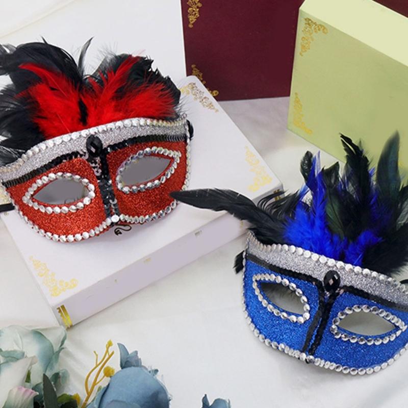 Lightweight Plastic Feather Mask For Cosplay Gothic Event Comfortable Halloween Party Costume Accessory